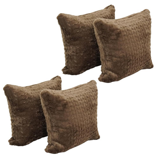 17-inch Jacquard Throw Pillows with Inserts (Set of 4) 9910-S4-ID-153 - Mediterranean Italian Contemporary Home Decor Furniture