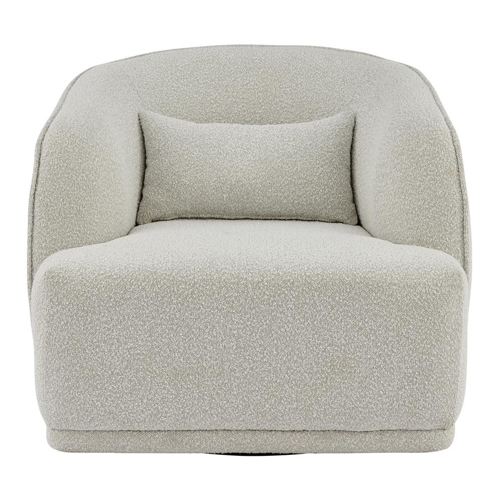 Boho Aesthetic Modern Luxury White Fabric Swivel Accent Chair | Biophilic Design Airbnb Decor Furniture 
