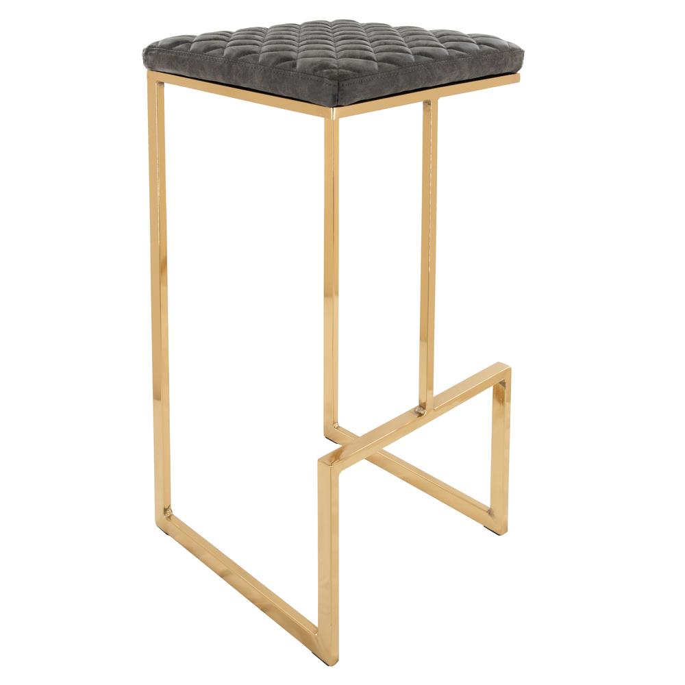 Buy farmhouse furniture The Portofino Black Tuscan Leather &amp; Gold Bar Stools – Set of 2 - Modern Cottage Farmhouse Furniture