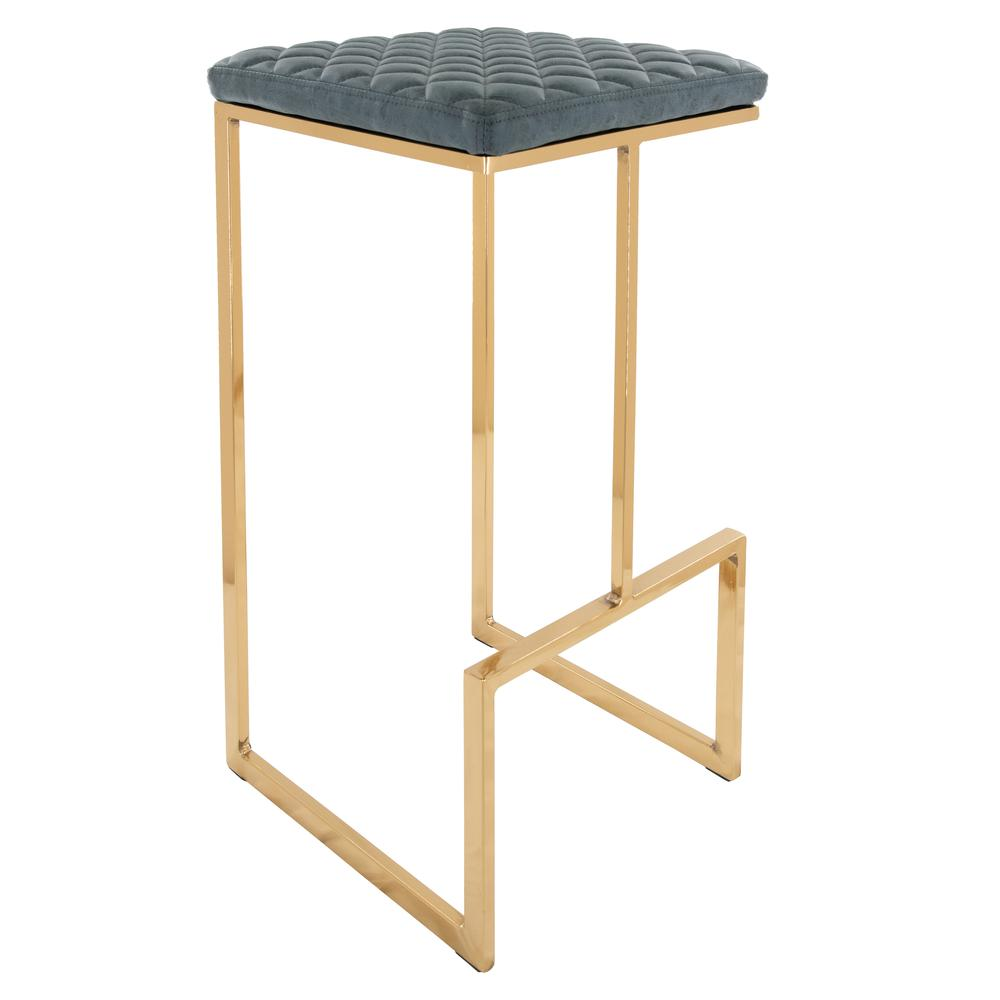 Buy farmhouse furniture The Portofino Gray Tuscan Leather & Gold Bar Stools – Set of 2 - Modern Cottage Farmhouse Furniture