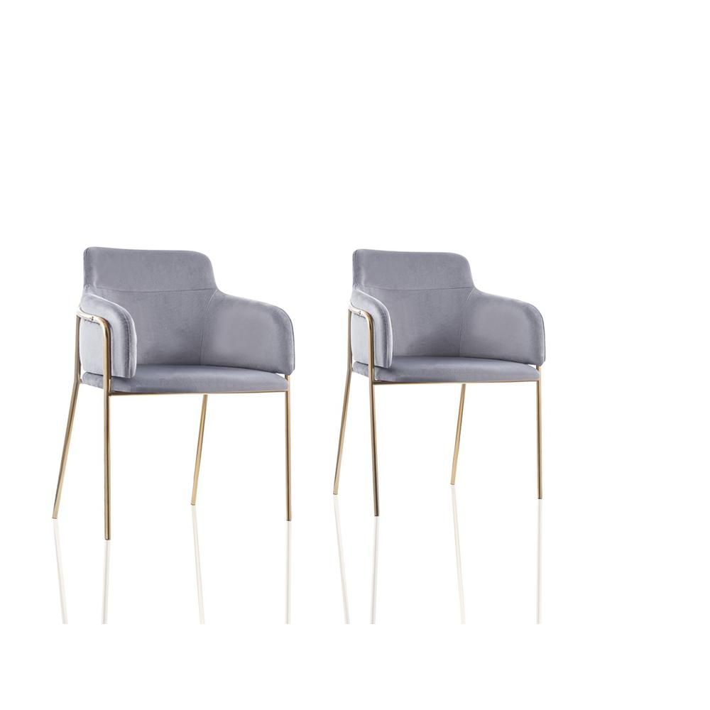 Boho Aesthetic Maeve Set of 2 Chairs, Grey | Biophilic Design Airbnb Decor Furniture 