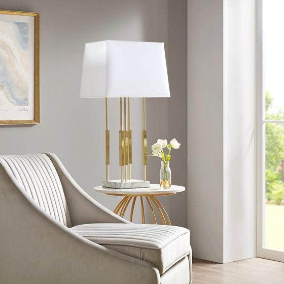 Boho Aesthetic Doyer Table Lamp Gold 17"x11"x31" | Biophilic Design Airbnb Decor Furniture 