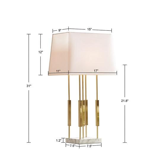 Boho Aesthetic Doyer Table Lamp Gold 17"x11"x31" | Biophilic Design Airbnb Decor Furniture 