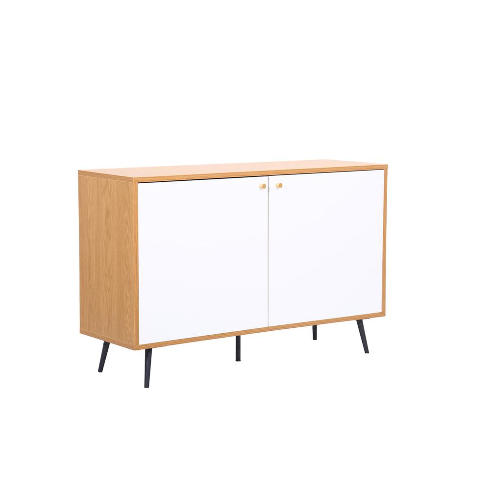 Boho Aesthetic Carlotta Light Brown and White Storage Console Cabinet Table | Biophilic Design Airbnb Decor Furniture 