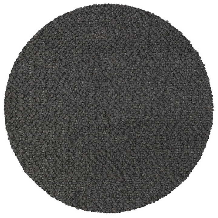 Boho Aesthetic Large Wool Plush Modern Contemporary Round Charcoal 10' x 10' Round Rug | Biophilic Design Airbnb Decor Furniture 