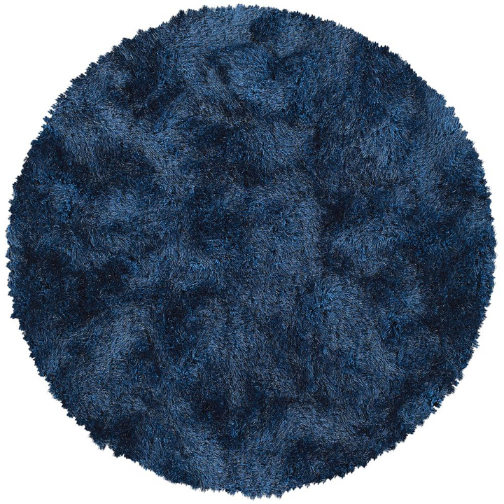 Boho Aesthetic Large Wool Plush Modern Contemporary Round Charcoal Navy 8' x 8' Round Rug | Biophilic Design Airbnb Decor Furniture 