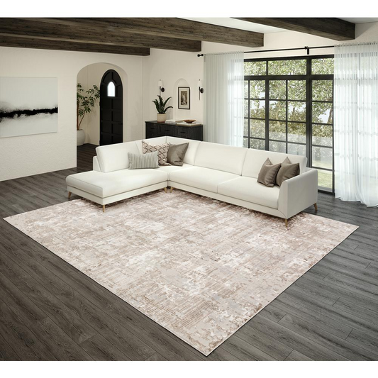 Saint-Flour | Large Modern Washable Tan Rug | order couch online - buy sofa -buy sofa online