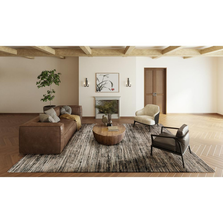 Boho Aesthetic Beige Designed Hand Woven textured area rug 3'3" x 5'3" Rug | Biophilic Design Airbnb Decor Furniture 