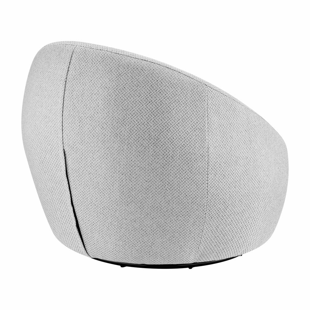 Boho Aesthetic Plush White Fabric Swivel Accent Chair | Biophilic Design Airbnb Decor Furniture 