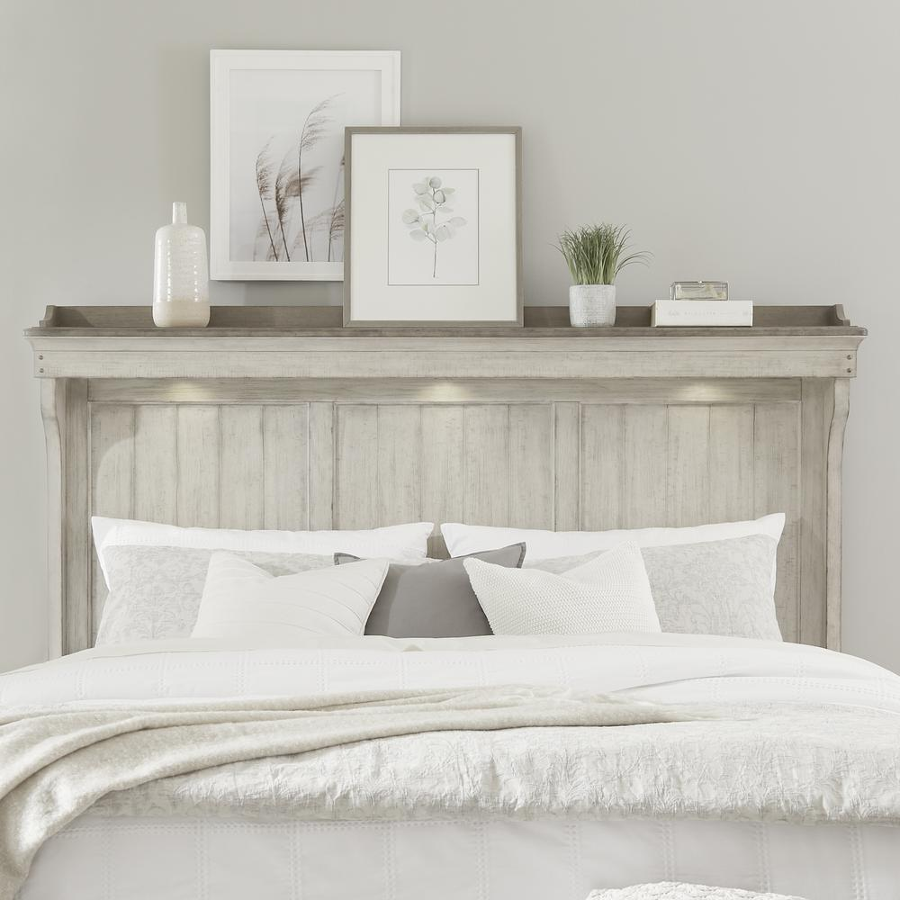 Boho Aesthetic Queen Mantle Headboard Farmhouse White | Biophilic Design Airbnb Decor Furniture 