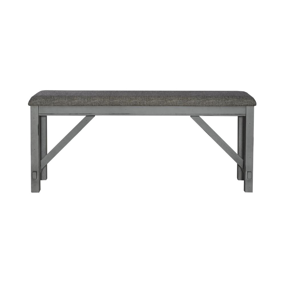 Boho Aesthetic Saint-Denis | Grey Modern Farmhouse Upholstered Bench Seat | Biophilic Design Airbnb Decor Furniture 