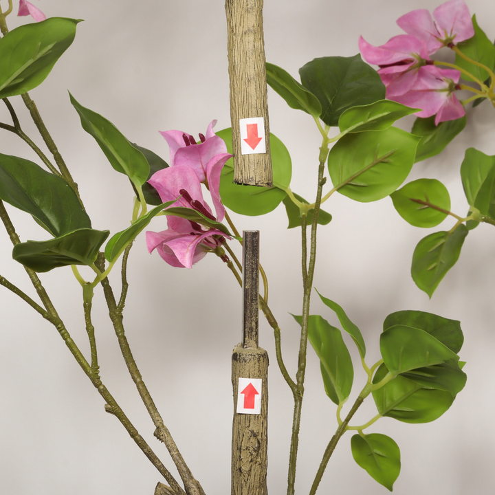 Buy farmhouse furniture Artificial Bougainvillea Tree with Black Pot | Faux Pink Flowering Indoor Plant | 72" Tall - Modern Cottage Farmhouse Furniture