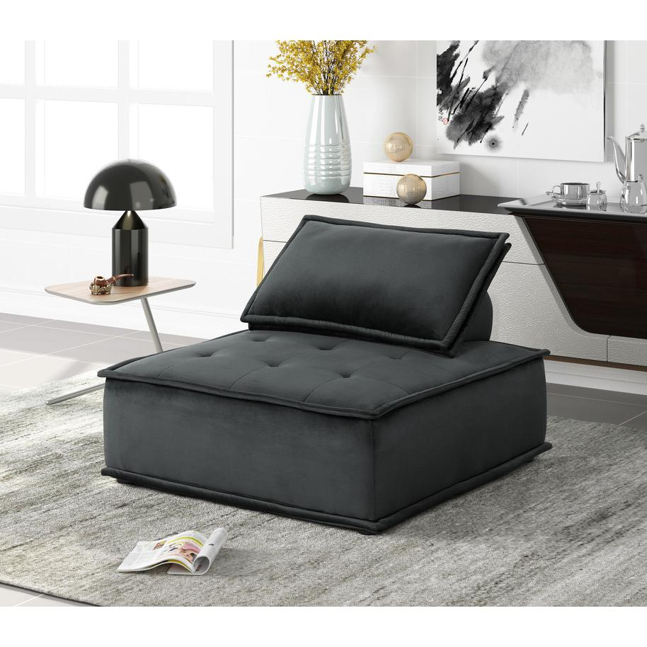 Boho Aesthetic Modern Black Velvet 3 Pc Sectional Sofa Ottoman | Biophilic Design Airbnb Decor Furniture 