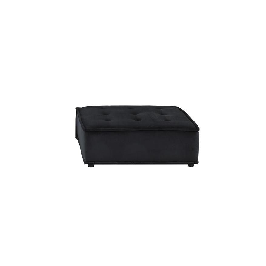 Boho Aesthetic Modern Black Velvet 3 Pc Sectional Sofa Ottoman | Biophilic Design Airbnb Decor Furniture 