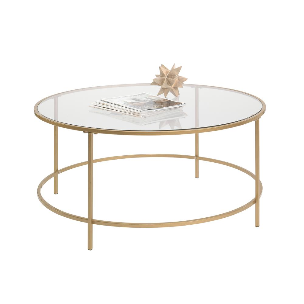 Boho Aesthetic Int Lux Coffee Table Rd Satin Gold/Clr | Biophilic Design Airbnb Decor Furniture 