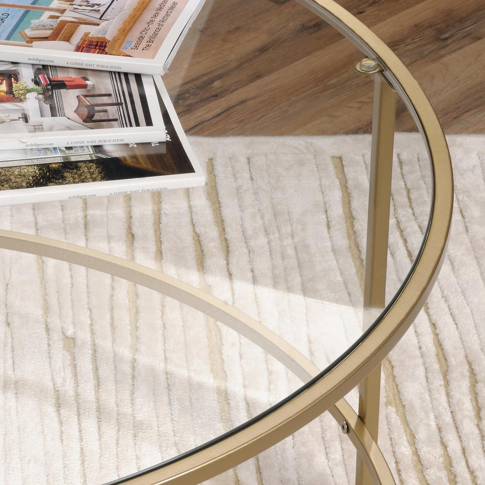 Boho Aesthetic Int Lux Coffee Table Rd Satin Gold/Clr | Biophilic Design Airbnb Decor Furniture 
