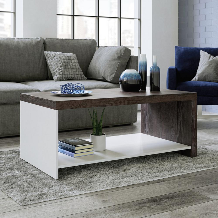 Boho Aesthetic The Hudson | Modern Farmhouse Wooden Coffee Table | Biophilic Design Airbnb Decor Furniture 