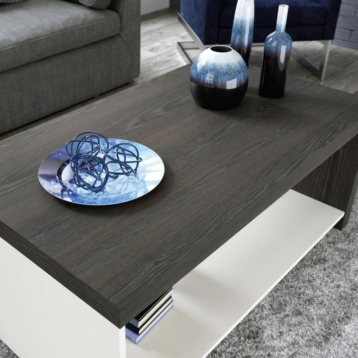 Boho Aesthetic The Hudson | Modern Farmhouse Wooden Coffee Table | Biophilic Design Airbnb Decor Furniture 