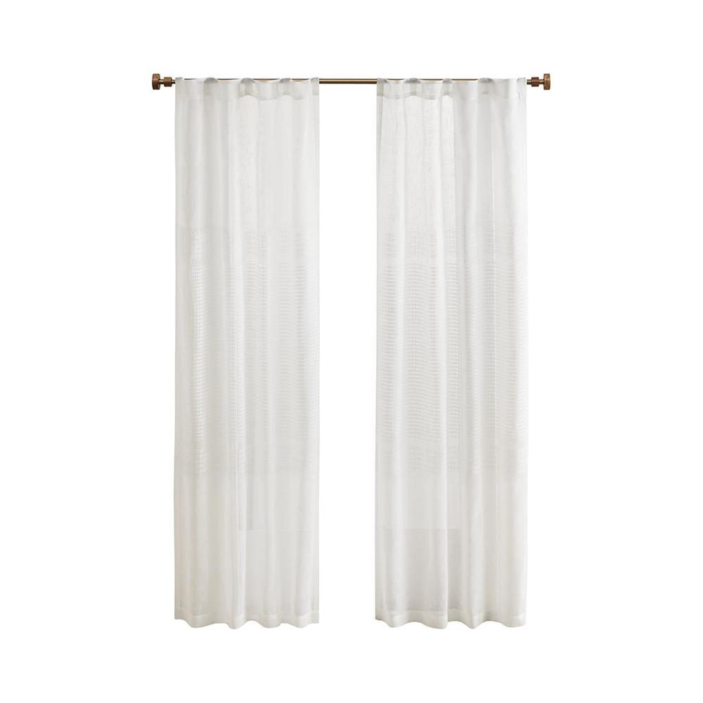 Boho Aesthetic Modern Luxury White Sheer Curtain Panel (Pair) | Biophilic Design Airbnb Decor Furniture 