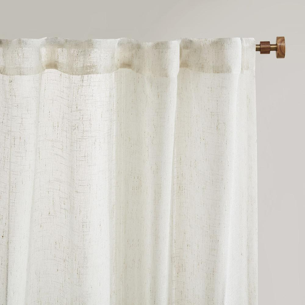 Boho Aesthetic Modern Yarn Sheer Curtain Panel Pair | Biophilic Design Airbnb Decor Furniture 