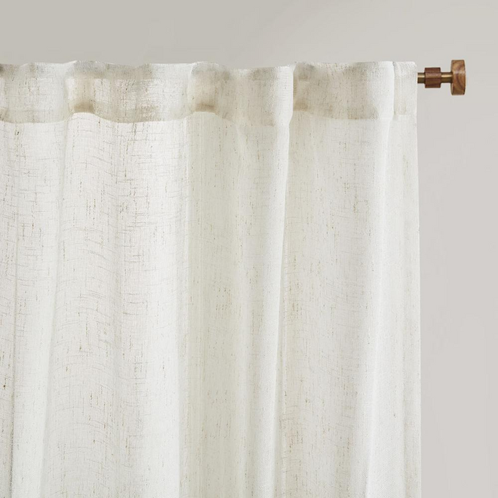 Boho Aesthetic Modern Yarn Sheer Curtain Panel Pair | Biophilic Design Airbnb Decor Furniture 