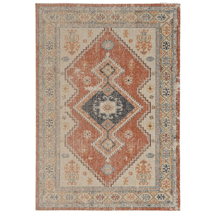 Valencia Rust | Large Mediterranean Vintage Distressed Area Rug - Mediterranean Italian Contemporary Home Decor Furniture
