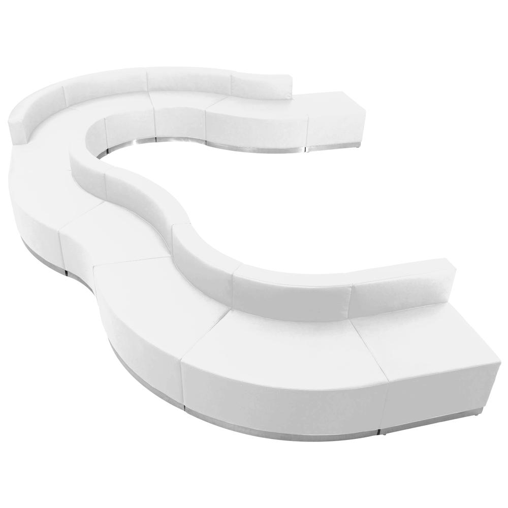 Boho Aesthetic HERCULES Alon Series Melrose White LeatherSoft Reception Configuration, 11 Pieces | Biophilic Design Airbnb Decor Furniture 