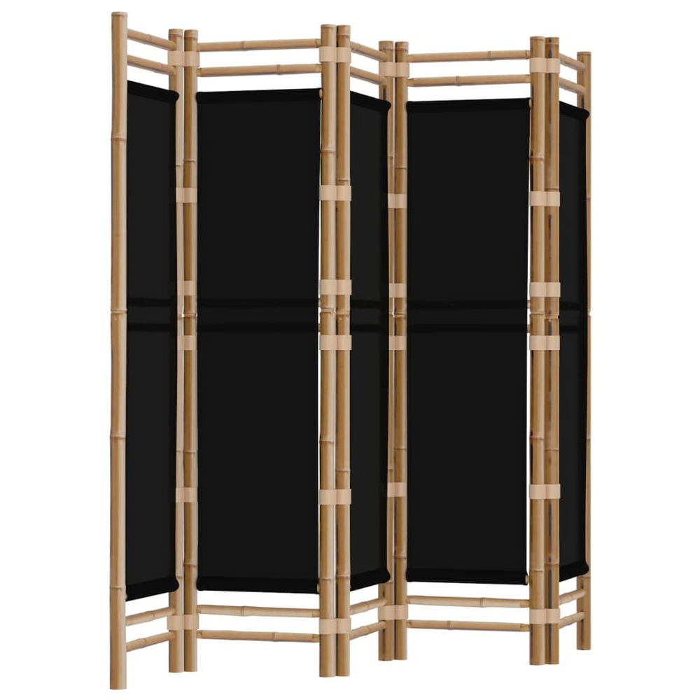 Boho Aesthetic vidaXL Folding 5-Panel Room Divider 78.7" Bamboo and Canvas | Biophilic Design Airbnb Decor Furniture 