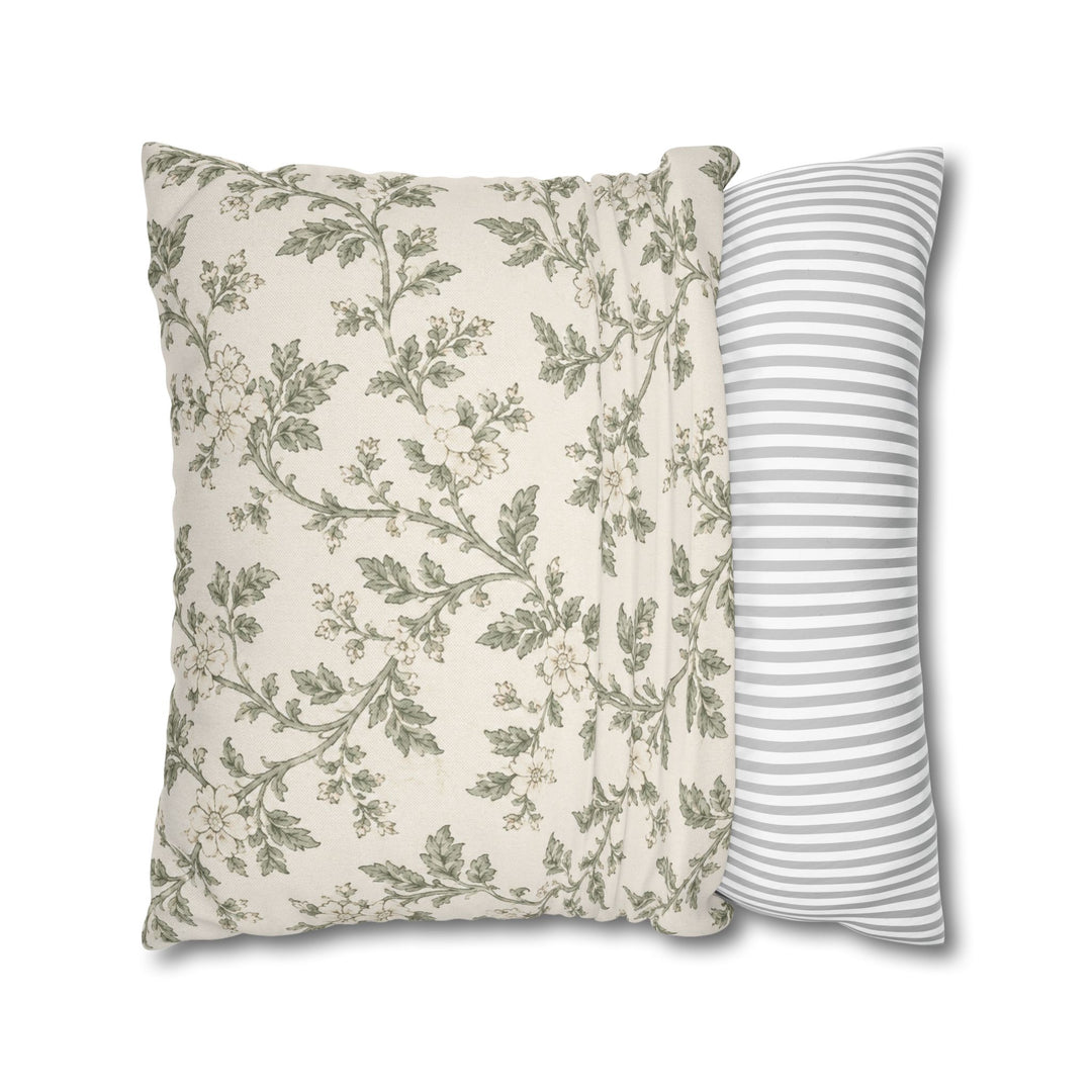 Cream &amp; Sage Floral Pillowcase By. Artisan Blooms