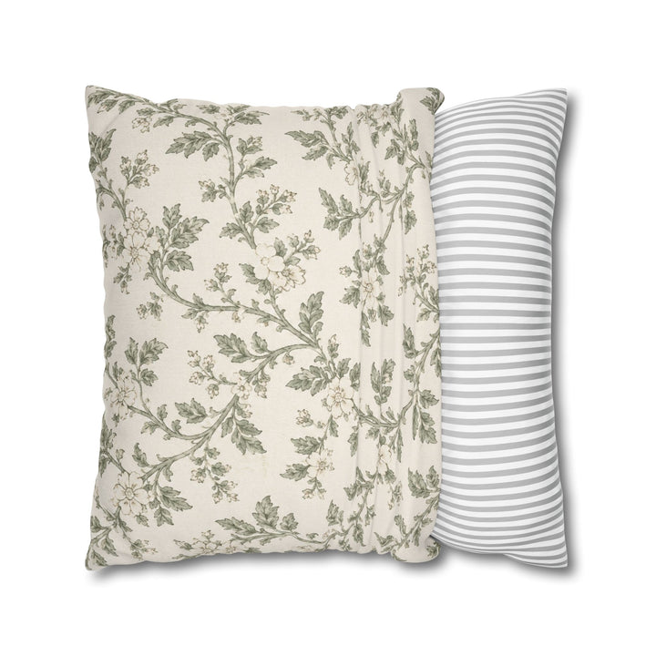 Cream &amp; Sage Floral Pillowcase By. Artisan Blooms