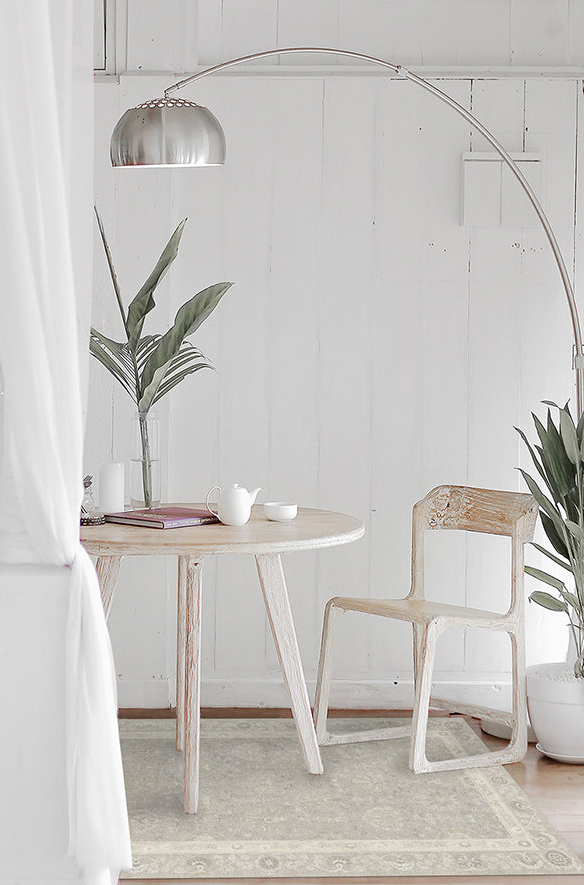 Boho Aesthetic Sibel Creme Rug | Biophilic Design Airbnb Decor Furniture 