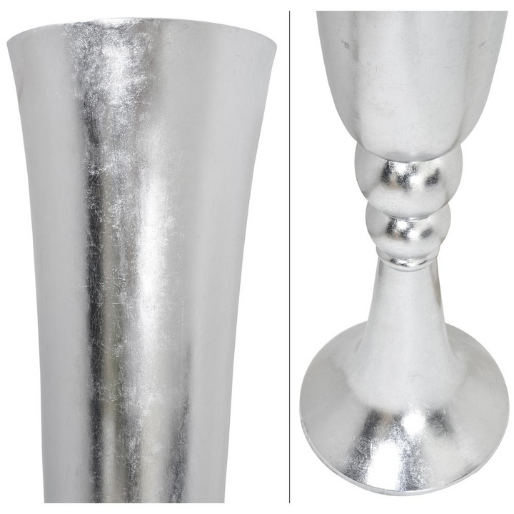 Boho Aesthetic Dramatic Tall Silver Argento Floor Vase | Biophilic Design Airbnb Decor Furniture 