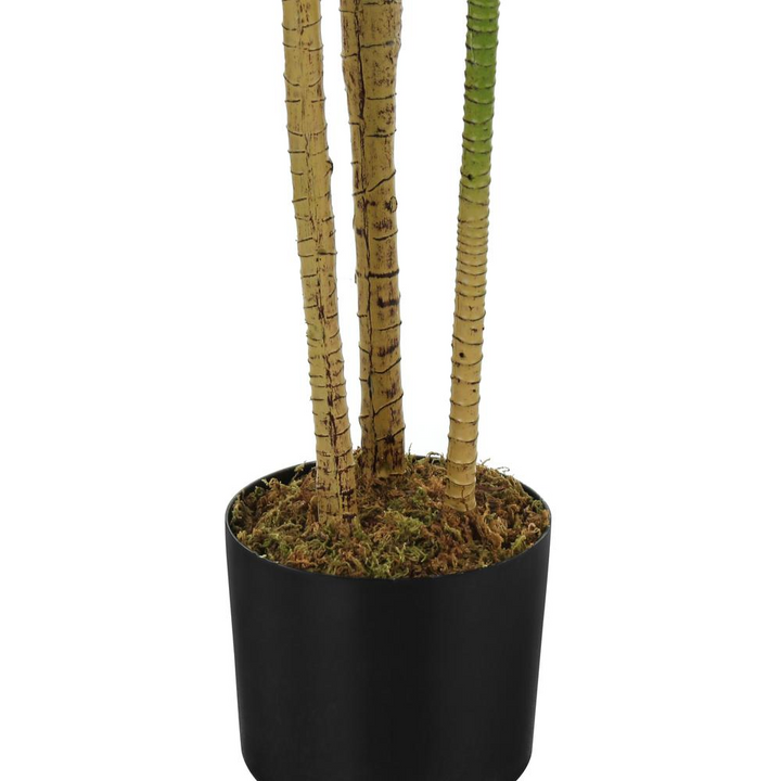 Boho Aesthetic Artificial Plant, 51" Tall, Dracaena Tree, Decorative, Green Leaves, Black Pot | Biophilic Design Airbnb Decor Furniture 