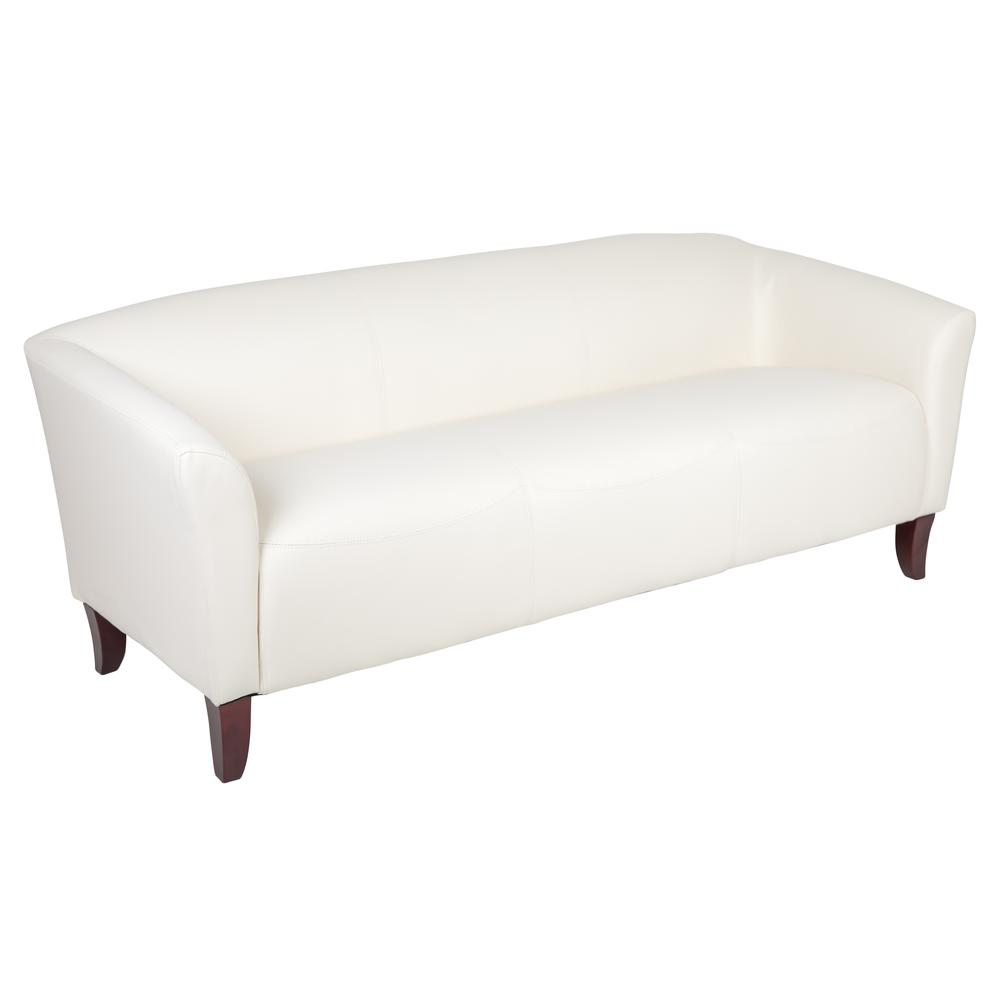 Boho Aesthetic Imperial Series Ivory LeatherSoft Sofa | Biophilic Design Airbnb Decor Furniture 