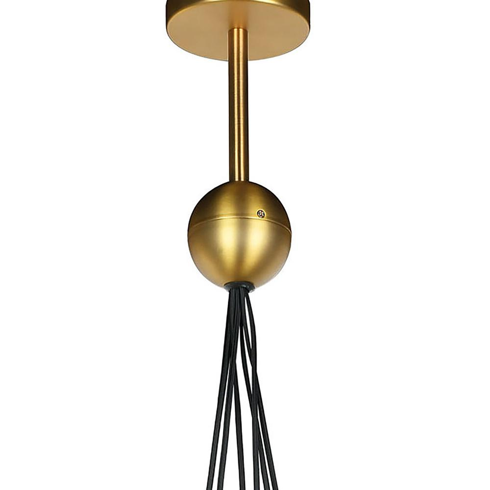 Boho Aesthetic Mid Century Modern Gold Metal Crystal Chandelier Pendant | Biophilic Design Airbnb Decor Furniture 