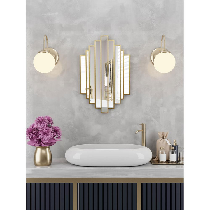 Boho Aesthetic Briggs Gold Metal Mirror | Biophilic Design Airbnb Decor Furniture 