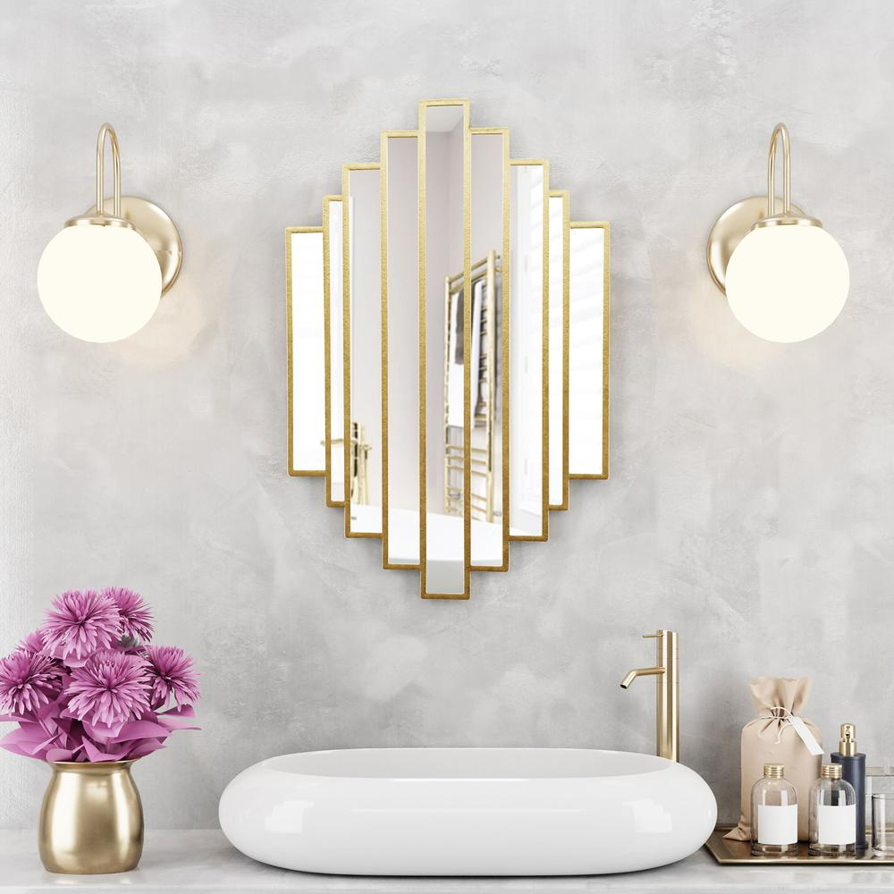 Boho Aesthetic Briggs Gold Metal Mirror | Biophilic Design Airbnb Decor Furniture 