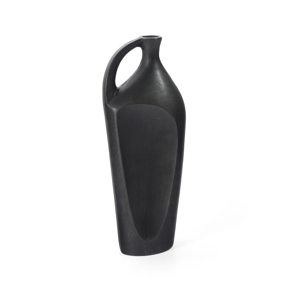 Boho Aesthetic Grey Metal Table Vase for Flowers | Biophilic Design Airbnb Decor Furniture 