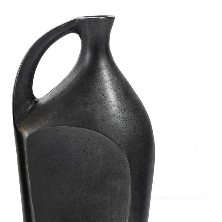 Boho Aesthetic Grey Metal Table Vase for Flowers | Biophilic Design Airbnb Decor Furniture 