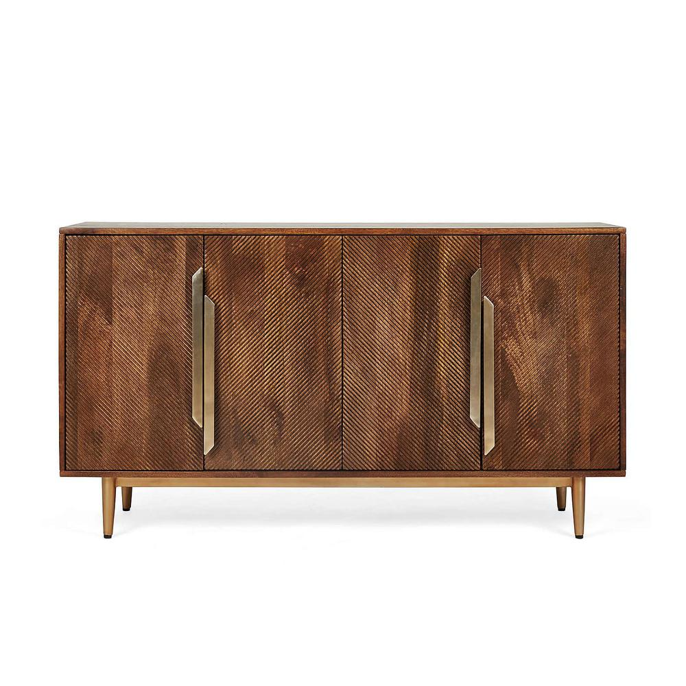 Boho Aesthetic Callahan 65" Wood Sideboard Buffet Cabinet | Biophilic Design Airbnb Decor Furniture 
