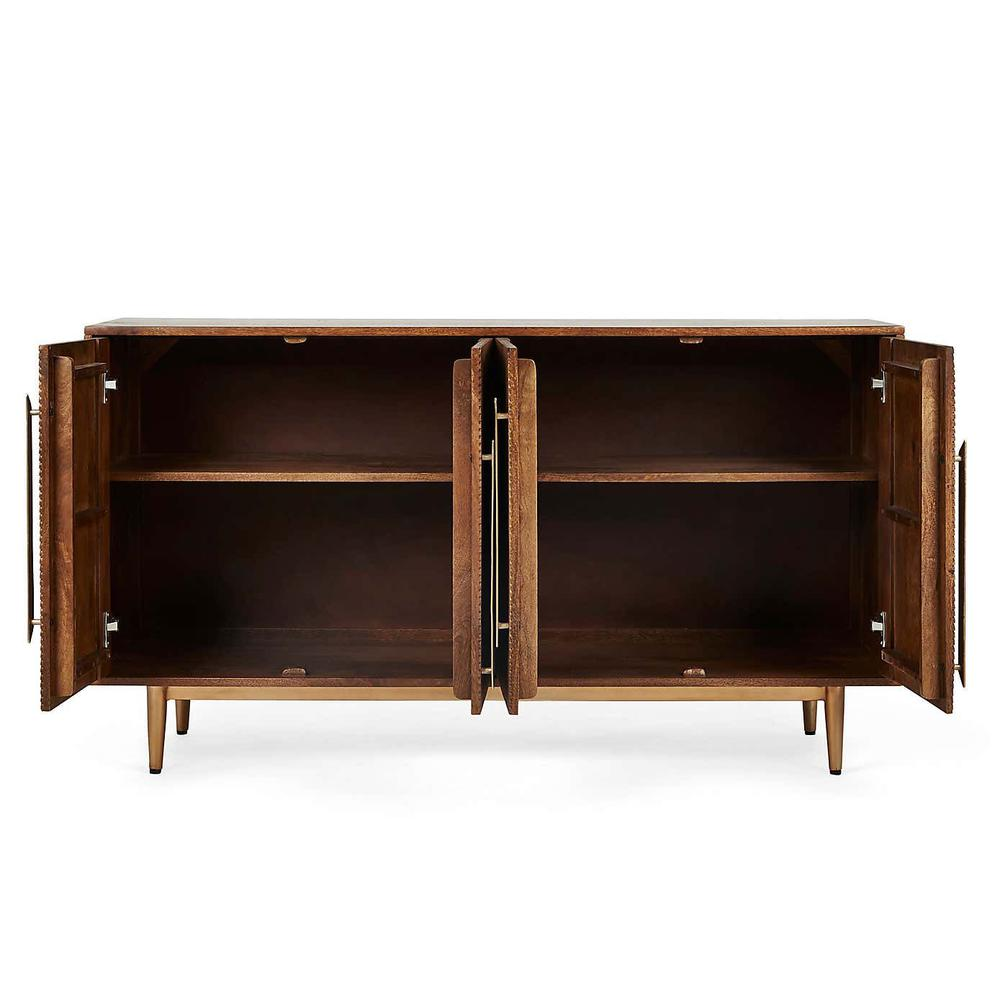Boho Aesthetic Callahan 65" Wood Sideboard Buffet Cabinet | Biophilic Design Airbnb Decor Furniture 