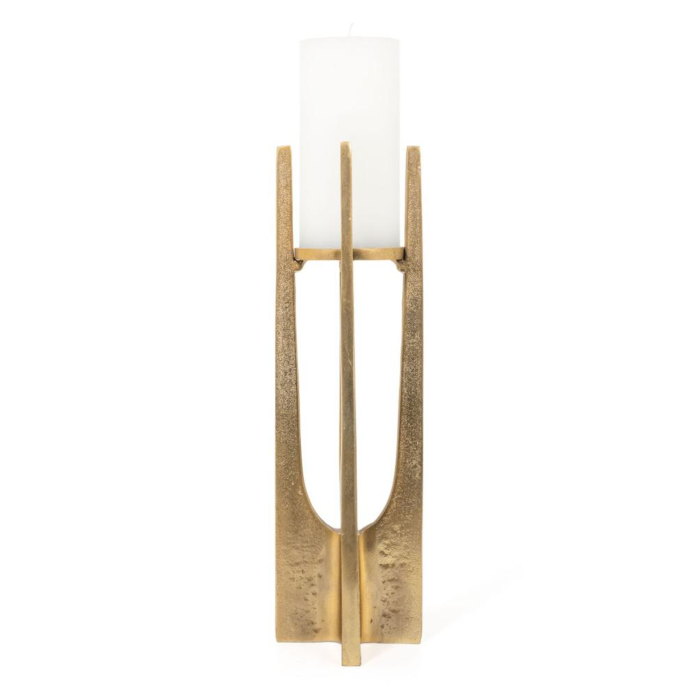 Boho Aesthetic Sanders Candle Holder, Large Gold | Biophilic Design Airbnb Decor Furniture 