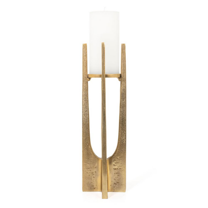 Boho Aesthetic Sanders Candle Holder, Large Gold | Biophilic Design Airbnb Decor Furniture 