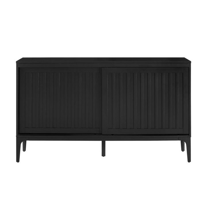 Boho Aesthetic Asher Modern Luxury Sideboard Black Buffet Cabinet | Biophilic Design Airbnb Decor Furniture 