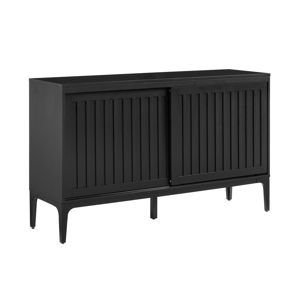 Boho Aesthetic Asher Modern Luxury Sideboard Black Buffet Cabinet | Biophilic Design Airbnb Decor Furniture 