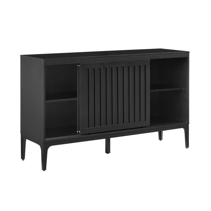 Boho Aesthetic Asher Modern Luxury Sideboard Black Buffet Cabinet | Biophilic Design Airbnb Decor Furniture 