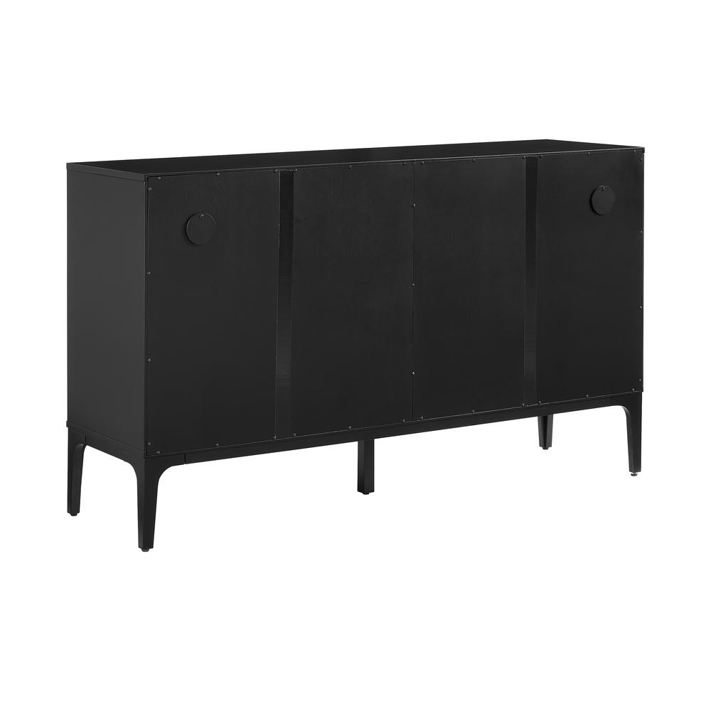 Boho Aesthetic Asher Modern Luxury Sideboard Black Buffet Cabinet | Biophilic Design Airbnb Decor Furniture 