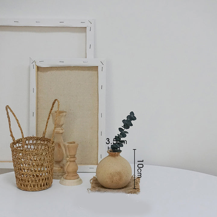 Contemporary European Tiny Farmhouse Wooden Vases - Mediterranean Italian Contemporary Home Decor Furniture