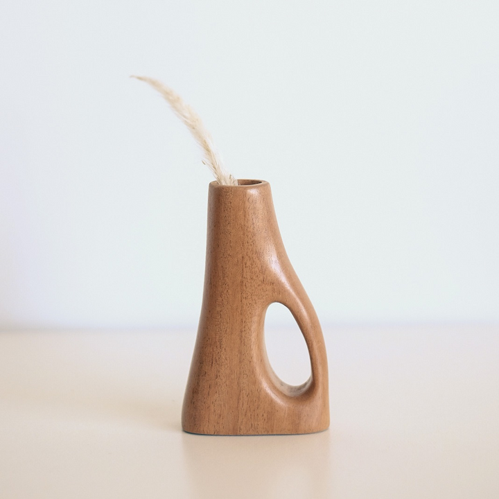 Boho Aesthetic Koji Wooden Vase | Biophilic Design Airbnb Decor Furniture 