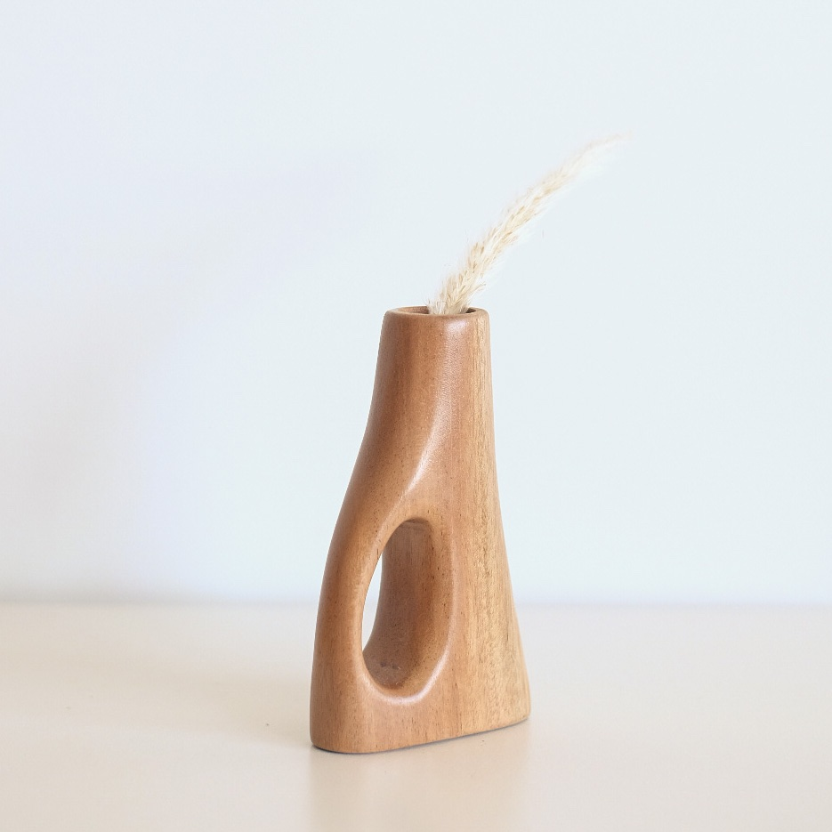 Boho Aesthetic Koji Wooden Vase | Biophilic Design Airbnb Decor Furniture 